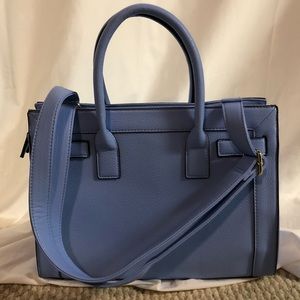 Periwinkle purse with cross body strap